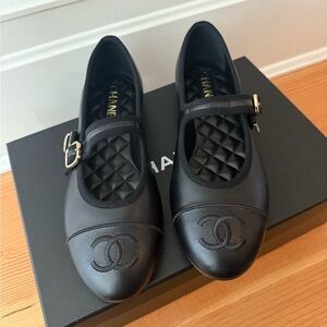 CHANEL Black Mary Jane Loafers